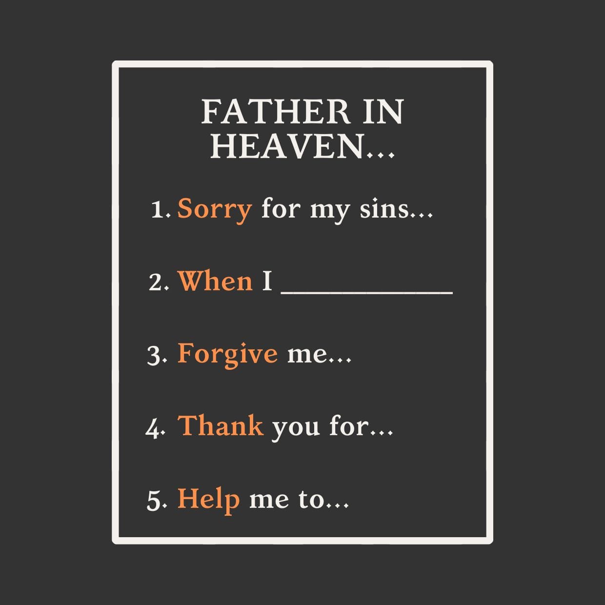 Family Confession Checklist